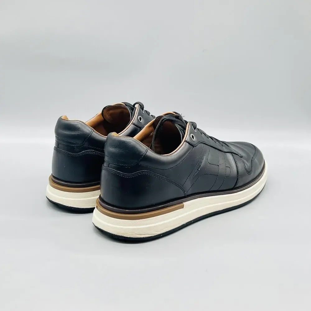 Allen Edmonds Shoes Men 11 Black Leather Elliot Low Top Walking Sneakers Comfort